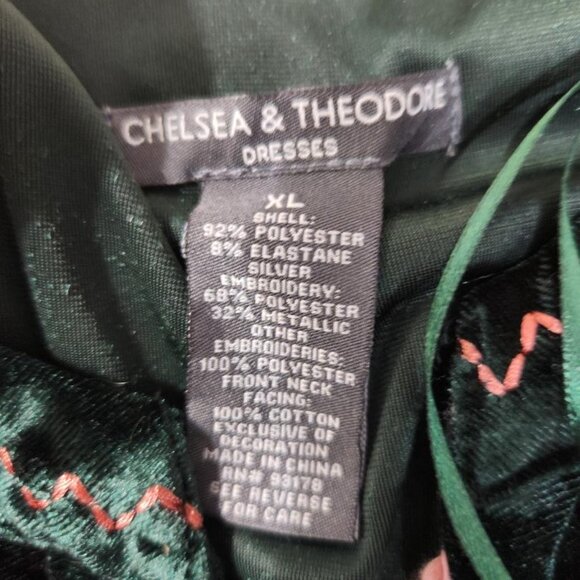 Chelsea & Theodore Velvet Embroidered Dress with Tassels Sz XL - Picture 12 of 12